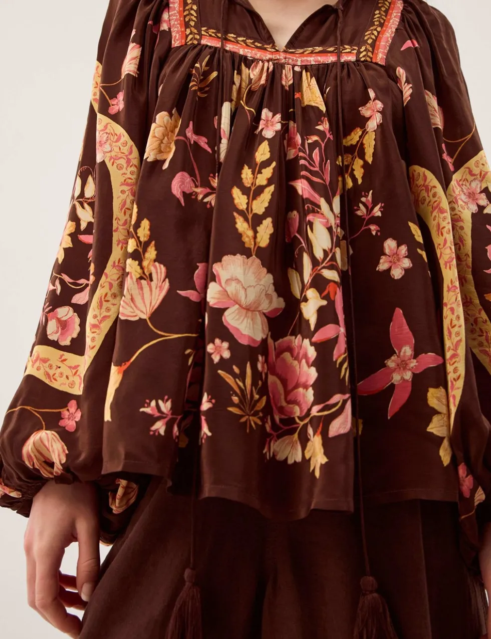 Floral Notch Neck Blouse