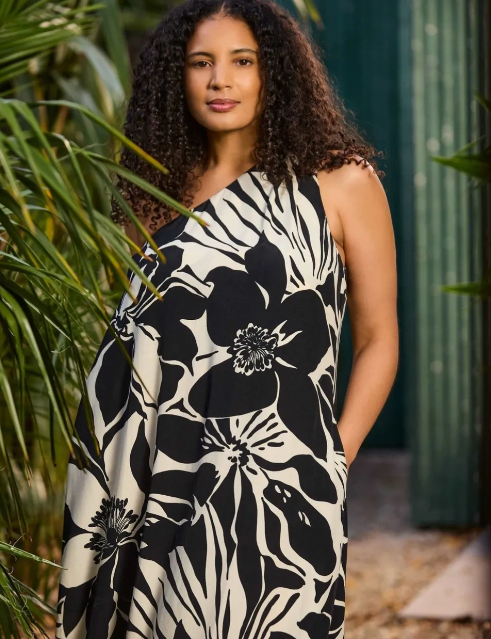 Floral One Shoulder Maxi Beach Dress