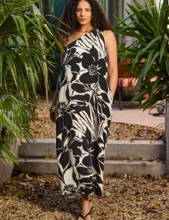 Floral One Shoulder Maxi Beach Dress