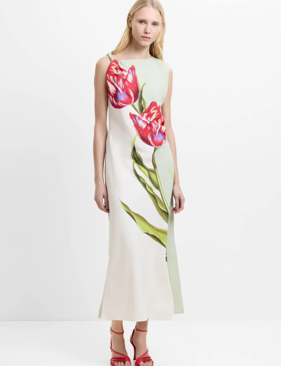 Floral One Shoulder Midaxi Column Dress