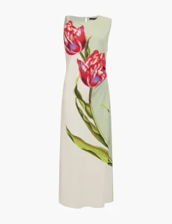 Floral One Shoulder Midaxi Column Dress