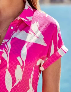 Floral Print Jacquard Relaxed Shirt