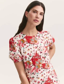 Floral Puff Sleeve Midi Tea Dress