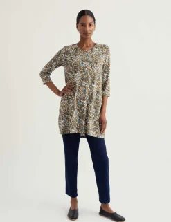 Floral Relaxed Tunic with Cotton