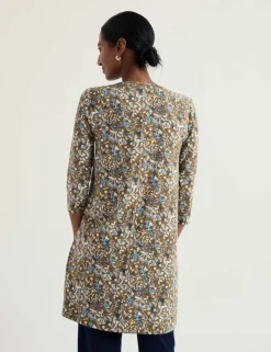 Floral Relaxed Tunic with Cotton
