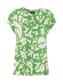 Floral Round Neck Button Through Blouse