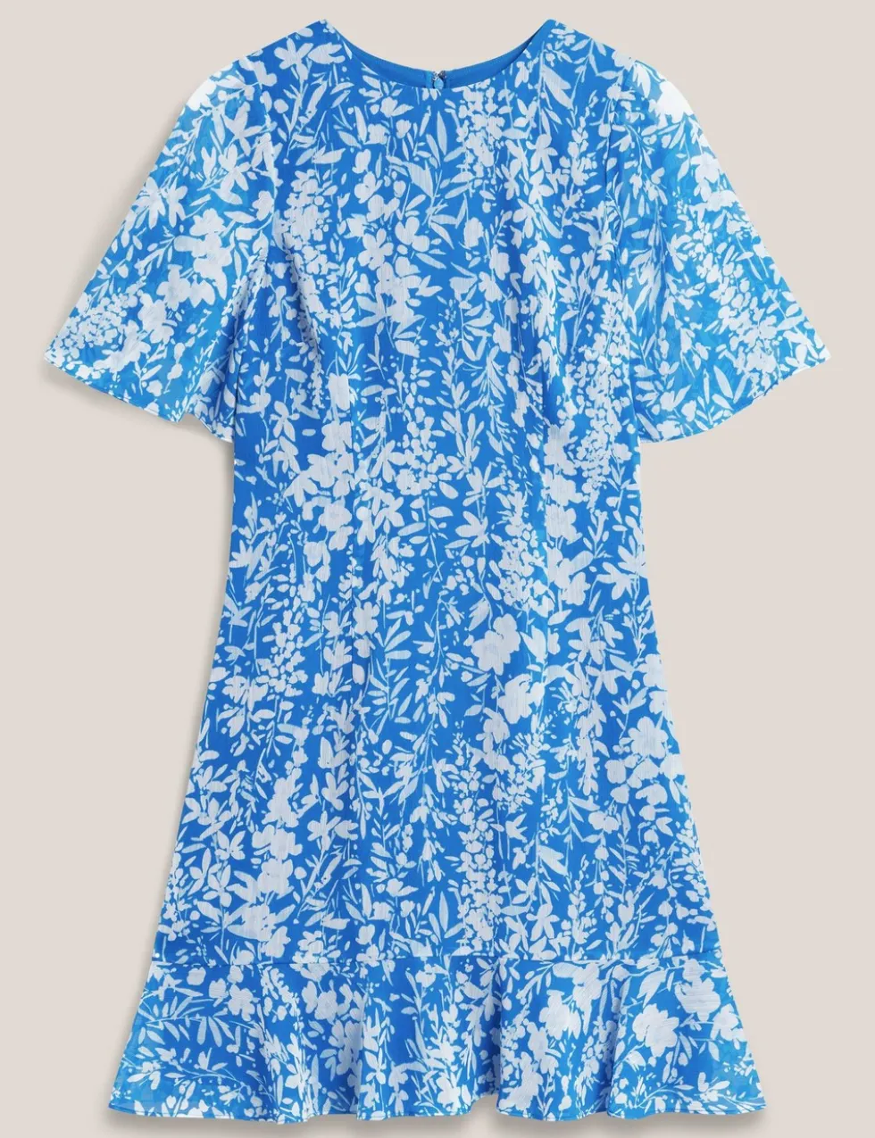 Floral Round Neck Mini Shift Dress