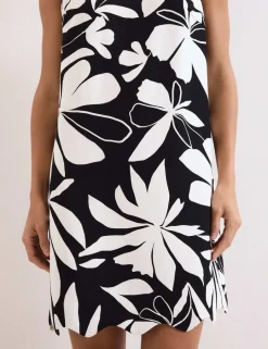 Floral Round Neck Mini Shift Dress