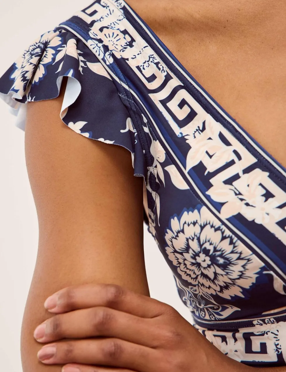Floral Ruffle Plunge Swimsuit