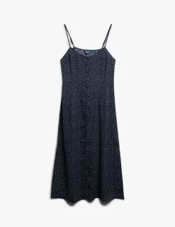 Floral Scoop Neck Midi Slip Dress