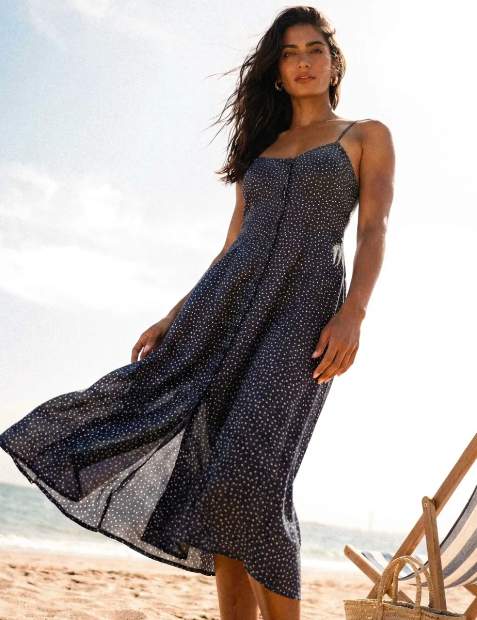Floral Scoop Neck Midi Slip Dress