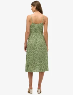 Floral Scoop Neck Midi Slip Dress