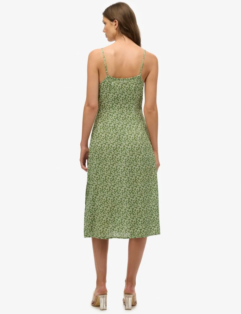 Floral Scoop Neck Midi Slip Dress