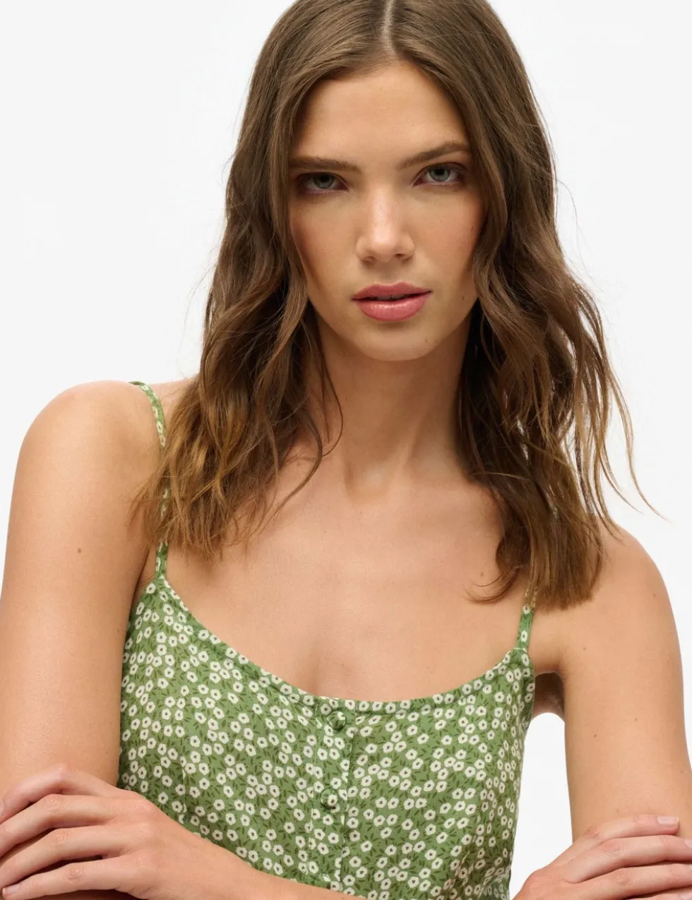 Floral Scoop Neck Midi Slip Dress