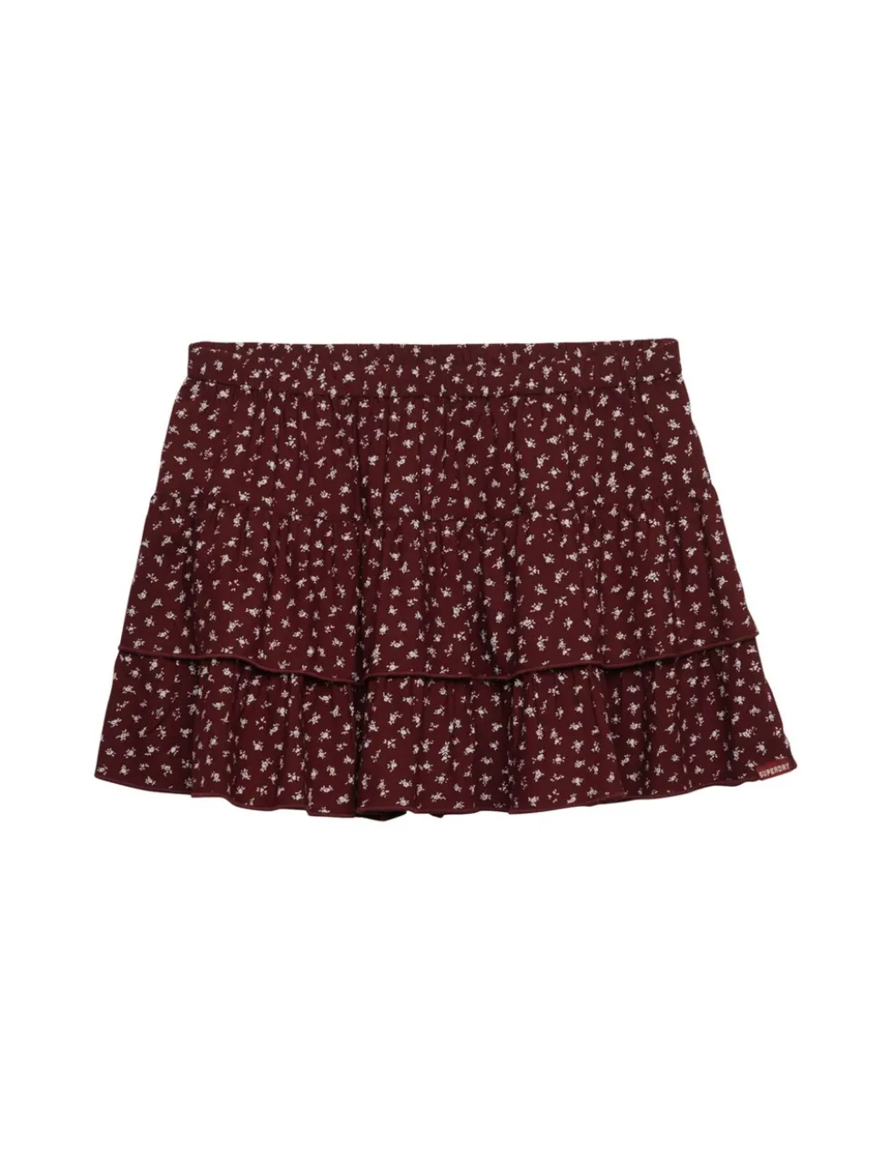 Floral Shirred Ruffle Mini Tiered Skirt