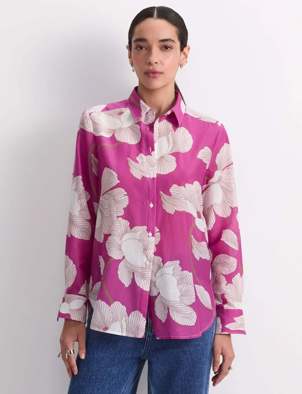 Floral Shirt with Silk