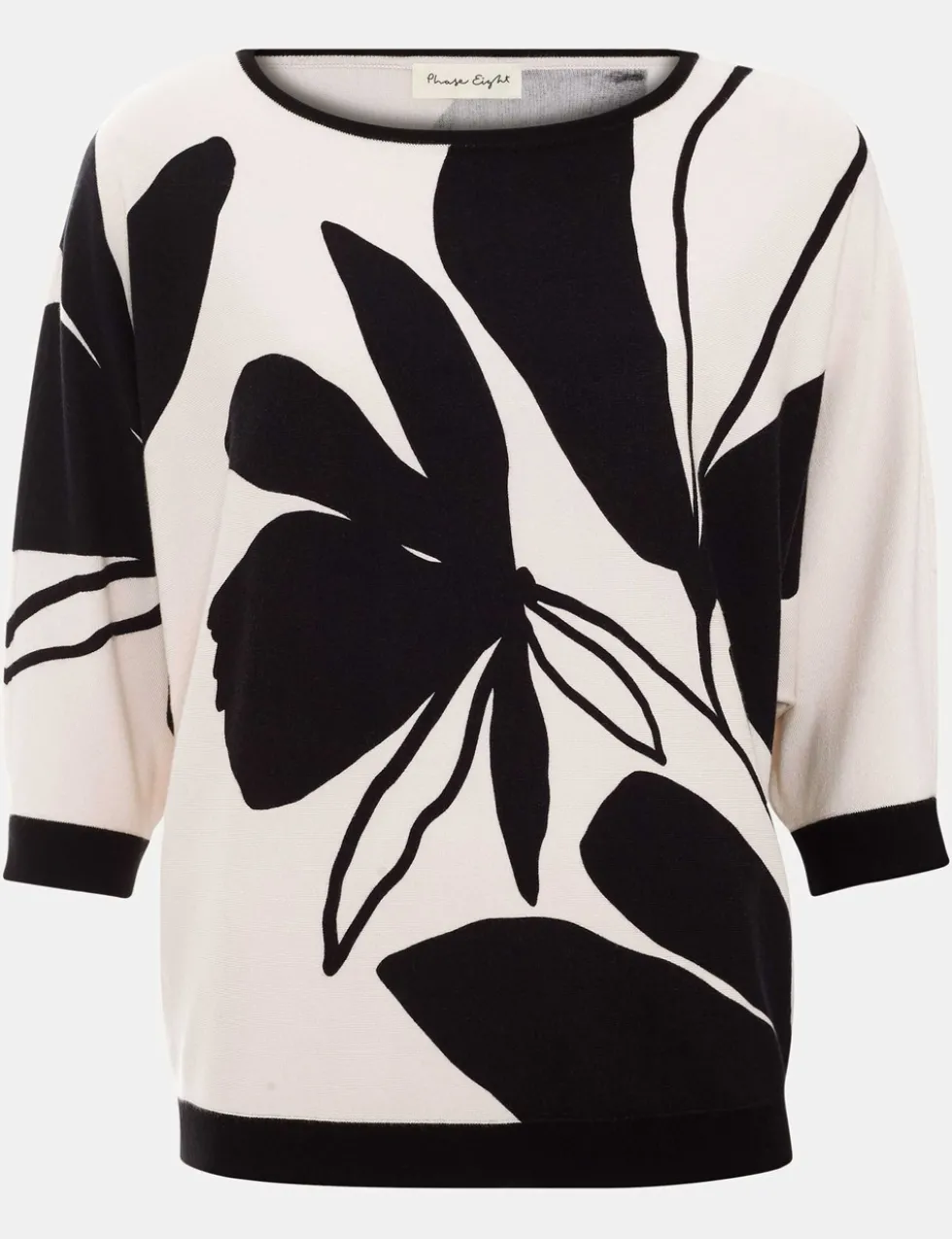 Floral Slash Neck Jumper