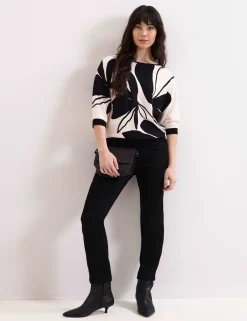 Floral Slash Neck Jumper