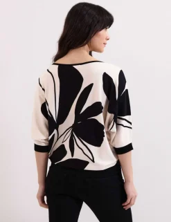 Floral Slash Neck Jumper