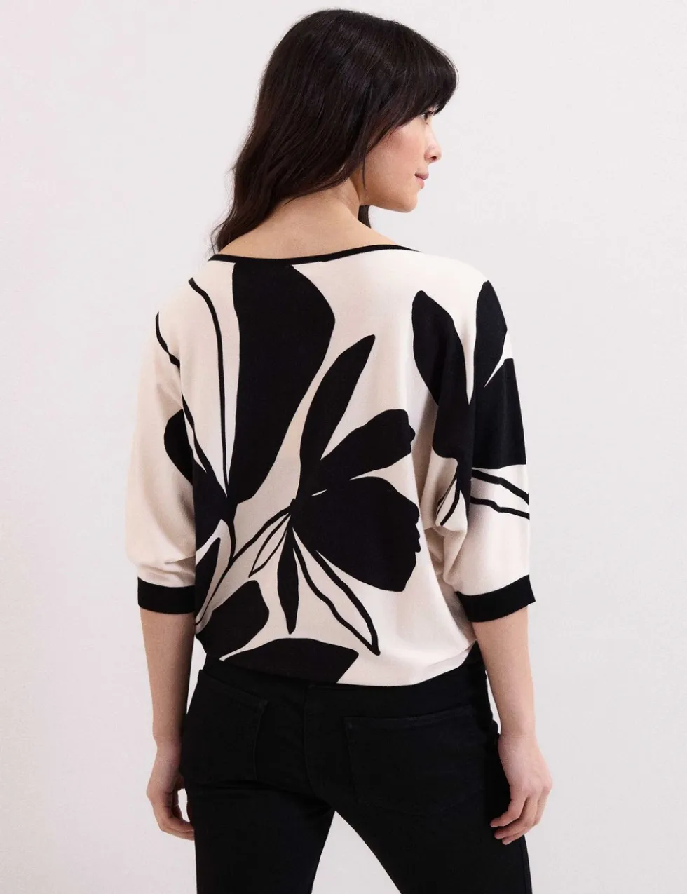Floral Slash Neck Jumper
