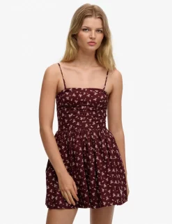 Floral Sweetheart Neck Cami Mini Dress