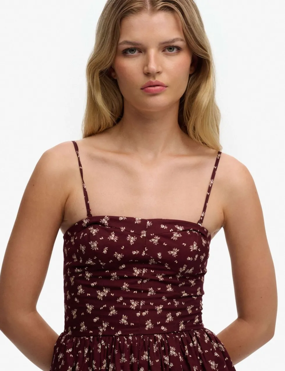 Floral Sweetheart Neck Cami Mini Dress