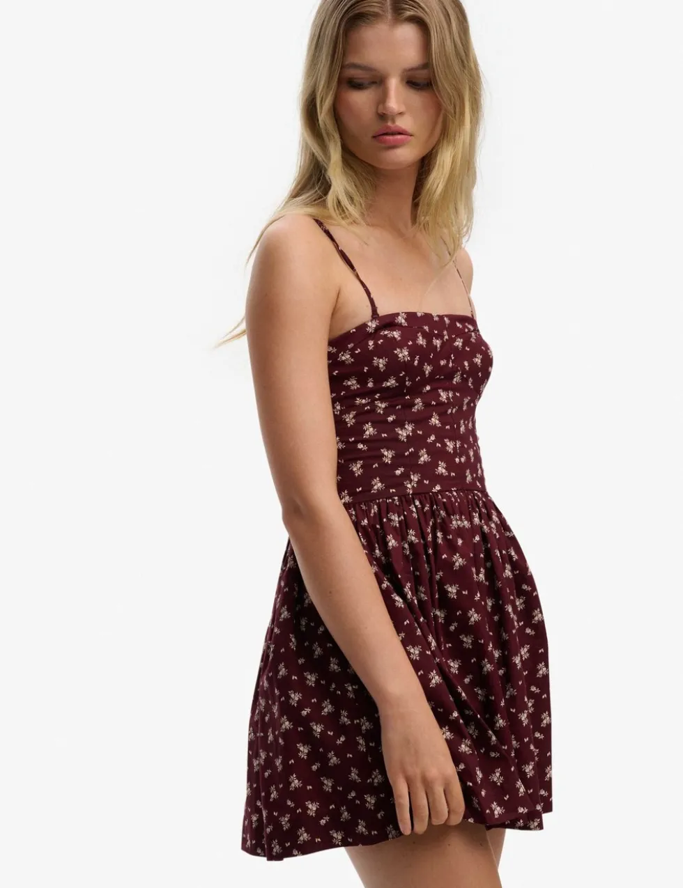 Floral Sweetheart Neck Cami Mini Dress