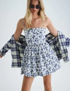 Floral Sweetheart Neck Cami Mini Dress