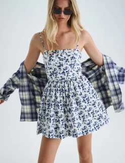 Floral Sweetheart Neck Cami Mini Dress
