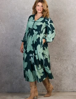 Floral Tie Front Midi Dress