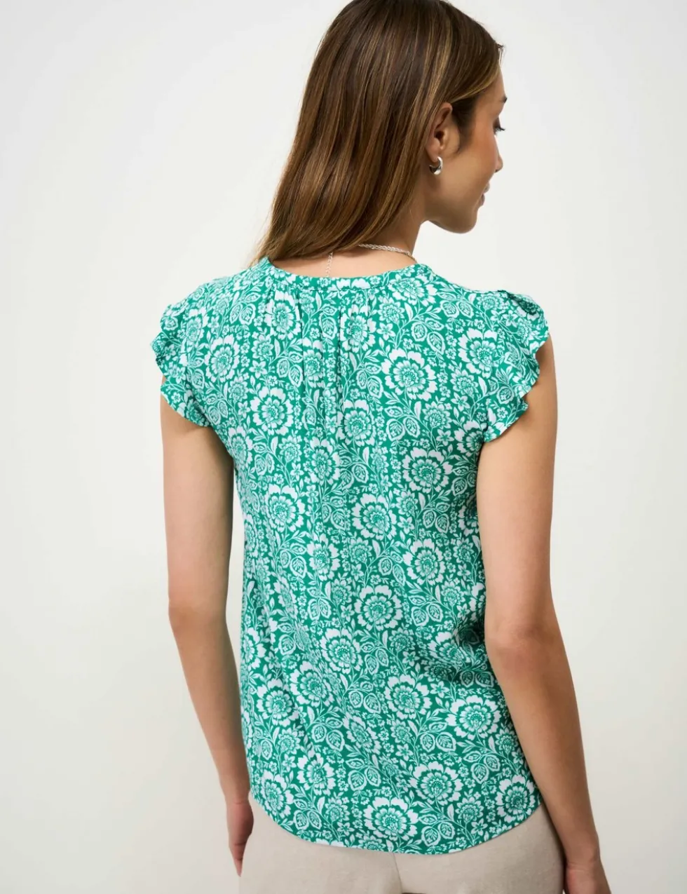 Floral Tie Neck Blouse