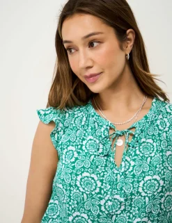 Floral Tie Neck Blouse