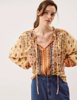 Floral Tie Neck Blouse