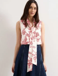 Floral Tie Neck Blouse