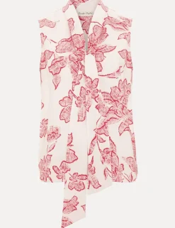 Floral Tie Neck Blouse