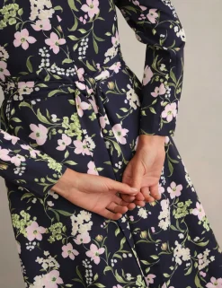Floral Tie Waist Skater Knee Length Dress