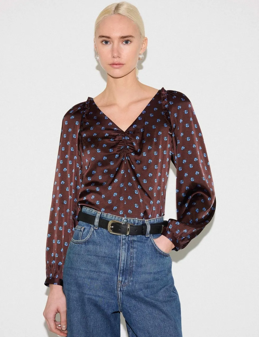Floral V-Neck Blouse
