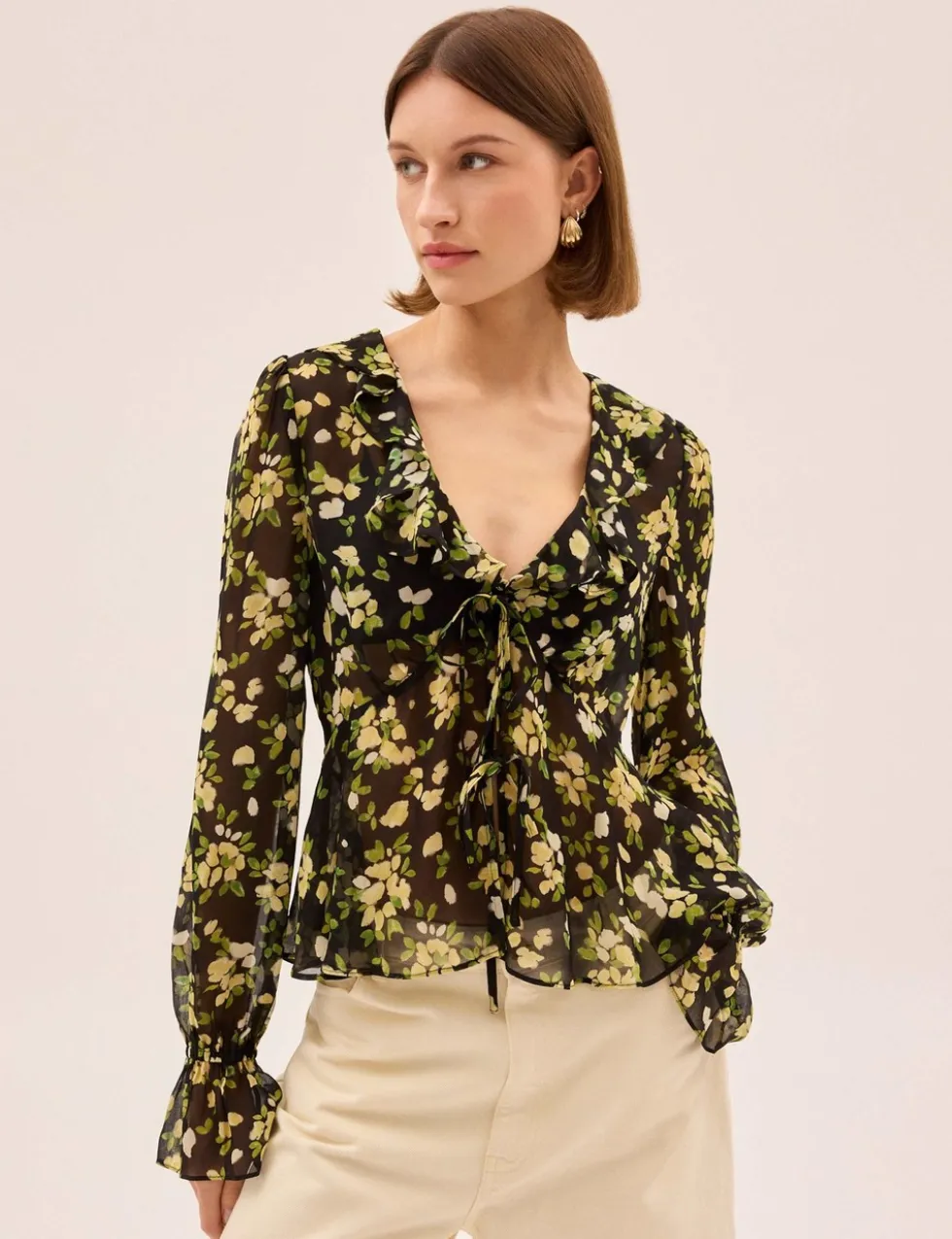 Floral V-Neck Blouse