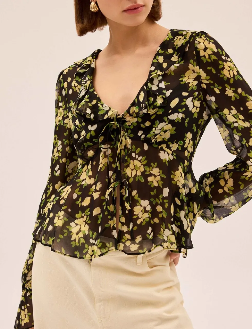 Floral V-Neck Blouse