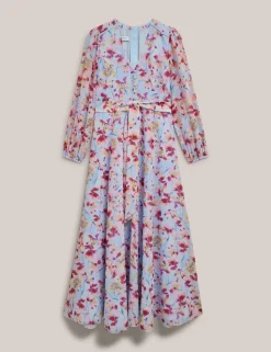 Floral V-Neck Maxi Skater Dress