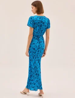 Floral V-Neck Midaxi Tea Dress