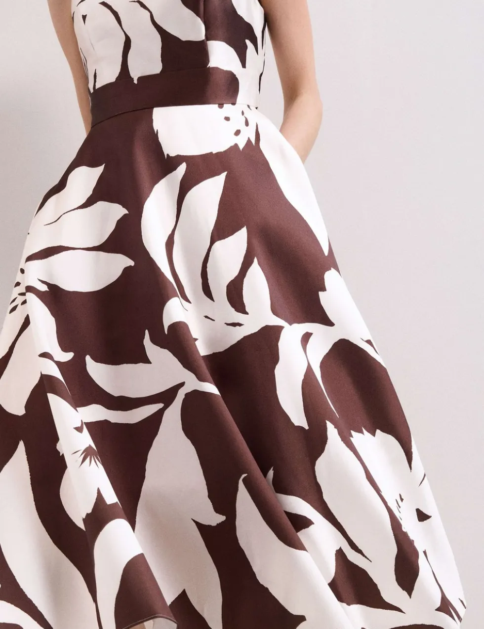 Floral V-Neck Midi Skater Dress