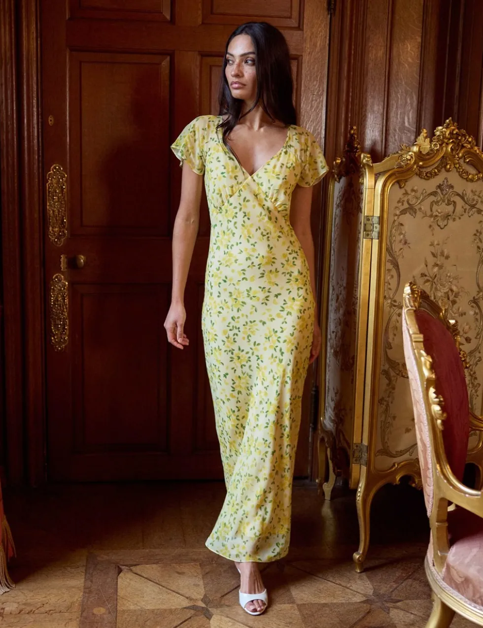 Floral V-Neck Midi Tea Dress
