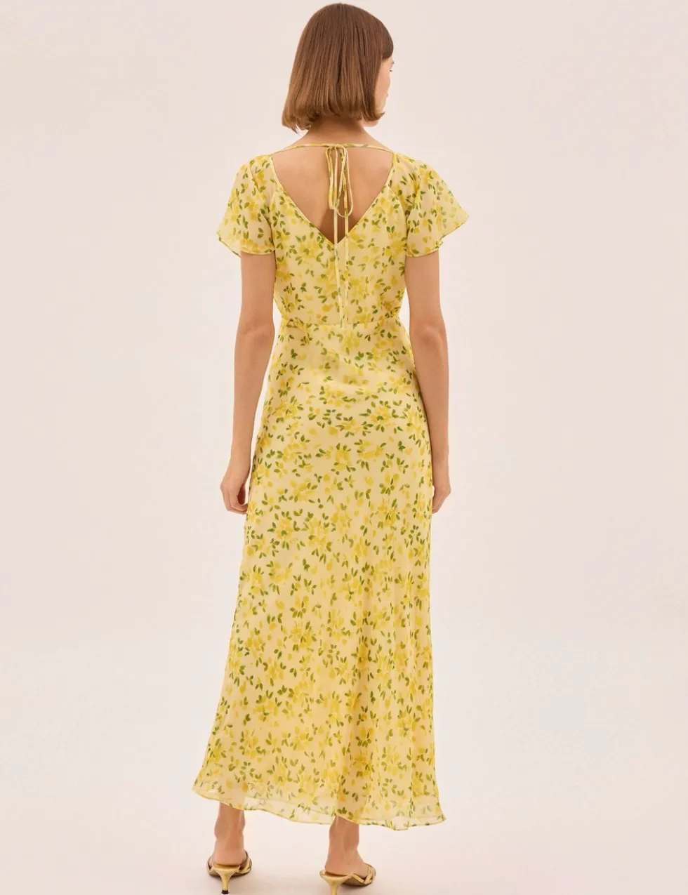 Floral V-Neck Midi Tea Dress