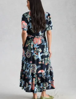 Floral V-Neck Midi Tiered Dress