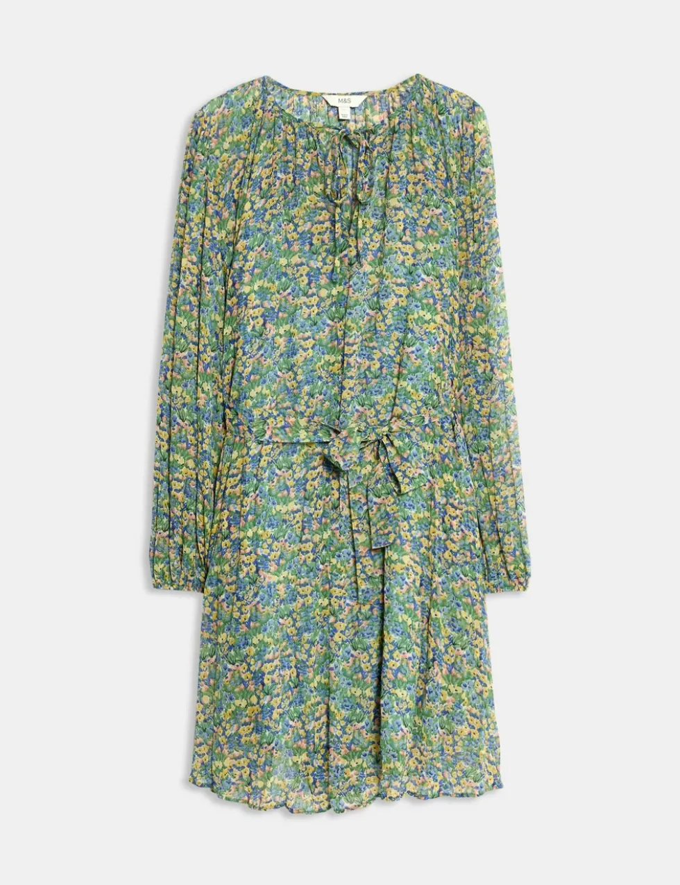 Floral V-Neck Mini Relaxed Smock Dress