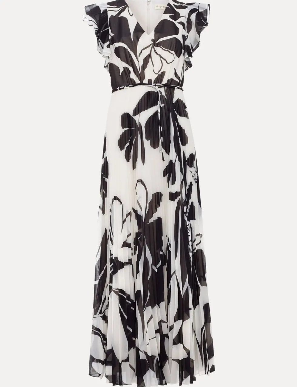 Floral V-Neck Pleated Maxi Skater Dress