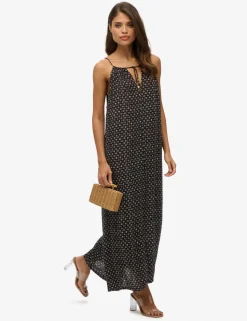 Floral V-Neck Strappy Maxi Beach Dress
