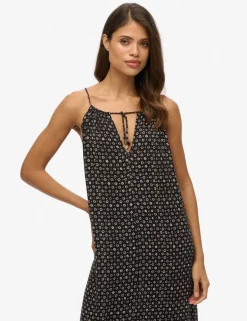 Floral V-Neck Strappy Maxi Beach Dress
