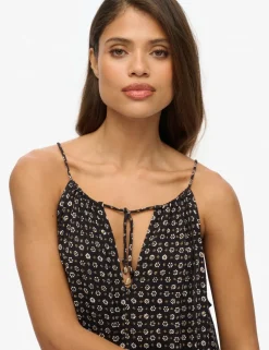 Floral V-Neck Strappy Maxi Beach Dress